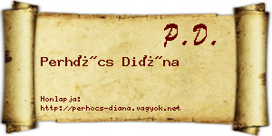 Perhócs Diána névjegykártya